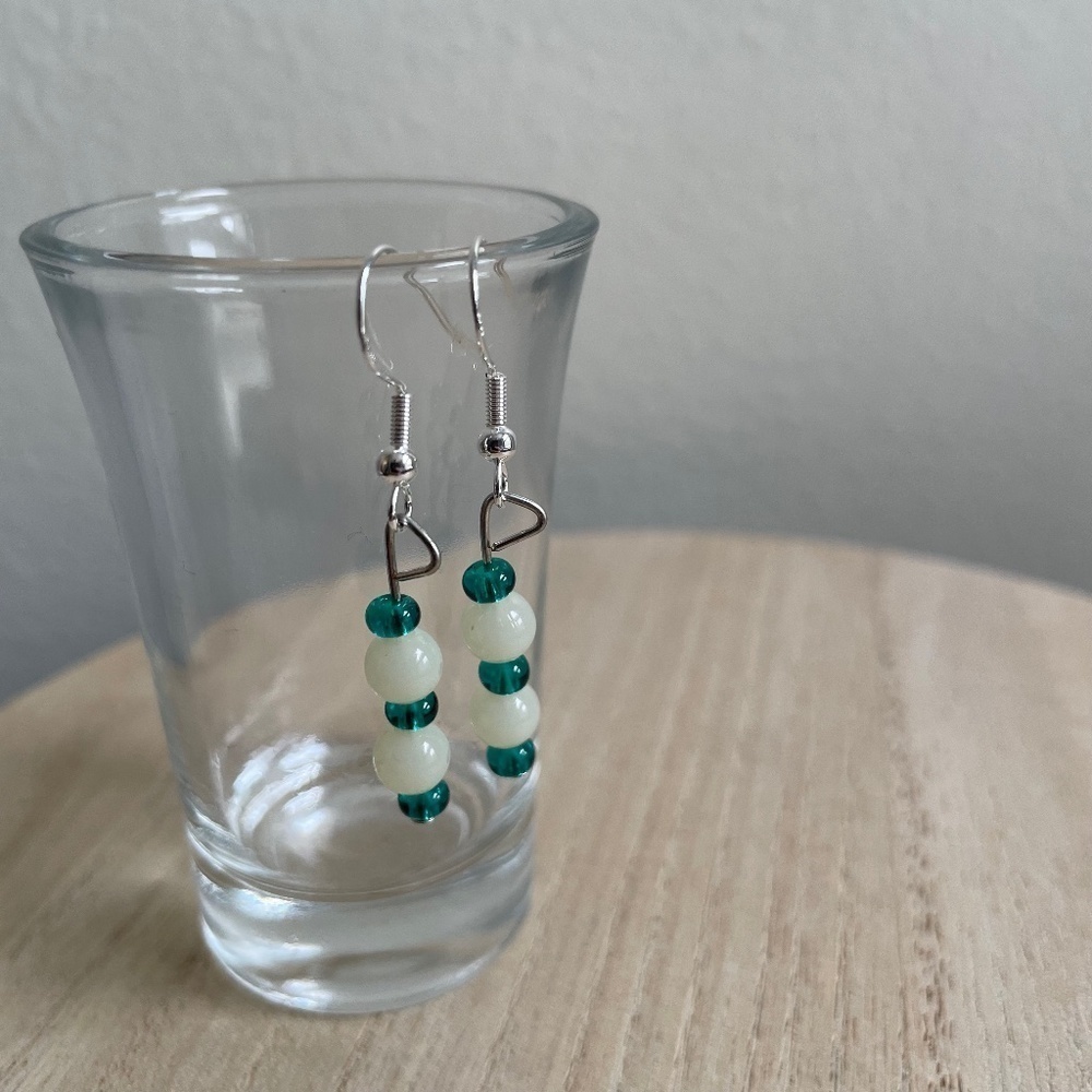 Cloudy Turquoise Beaded Earrings